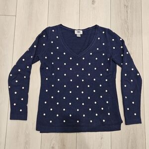 Old Navy Polka Dot Sweater, Navy, Small